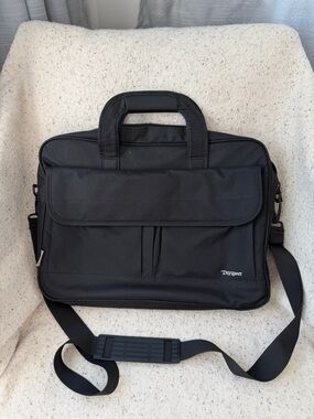 Black Laptop Messenger Bag with Shoulder Strap